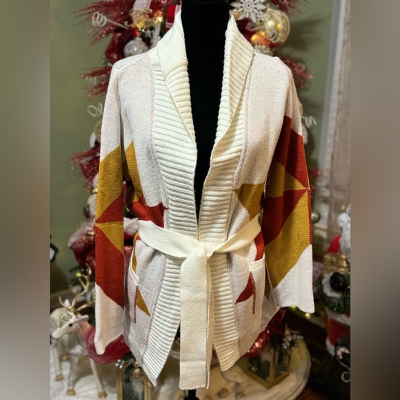 EUC- Jen’s Pirate Booty Freedom Star Cardigan with Belt - Picture 2 of 10